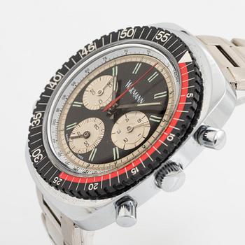 Wakmann, Flyback Racetimer, chronograph, wristwatch, 42 x 48 mm.