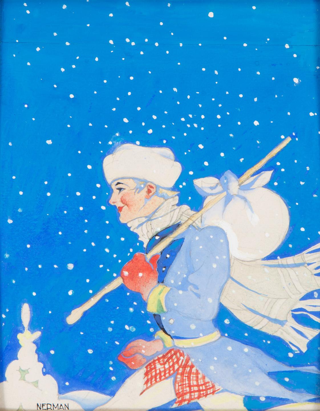 EINAR NERMAN, gouache, signed.