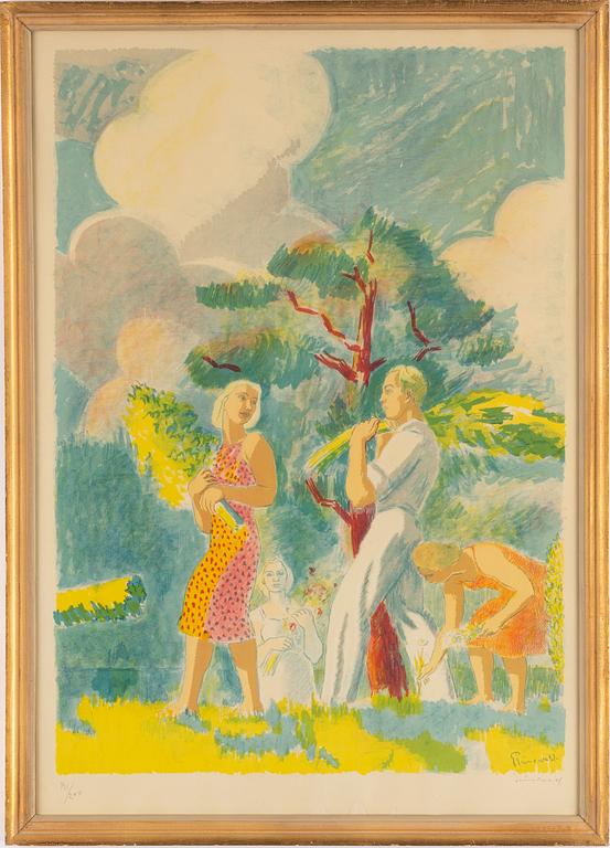 Isaac Grünewald, lithograph in colours, signed 191/200.
