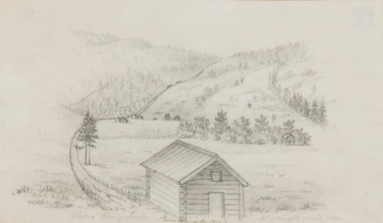 WILHELM VON WRIGHT, lyijykynäpiirros, signeerattu ja päivätty 1832.