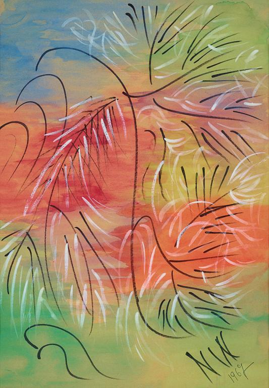 NELL WALDEN, mixxed medio on paper, signed and dated -67.