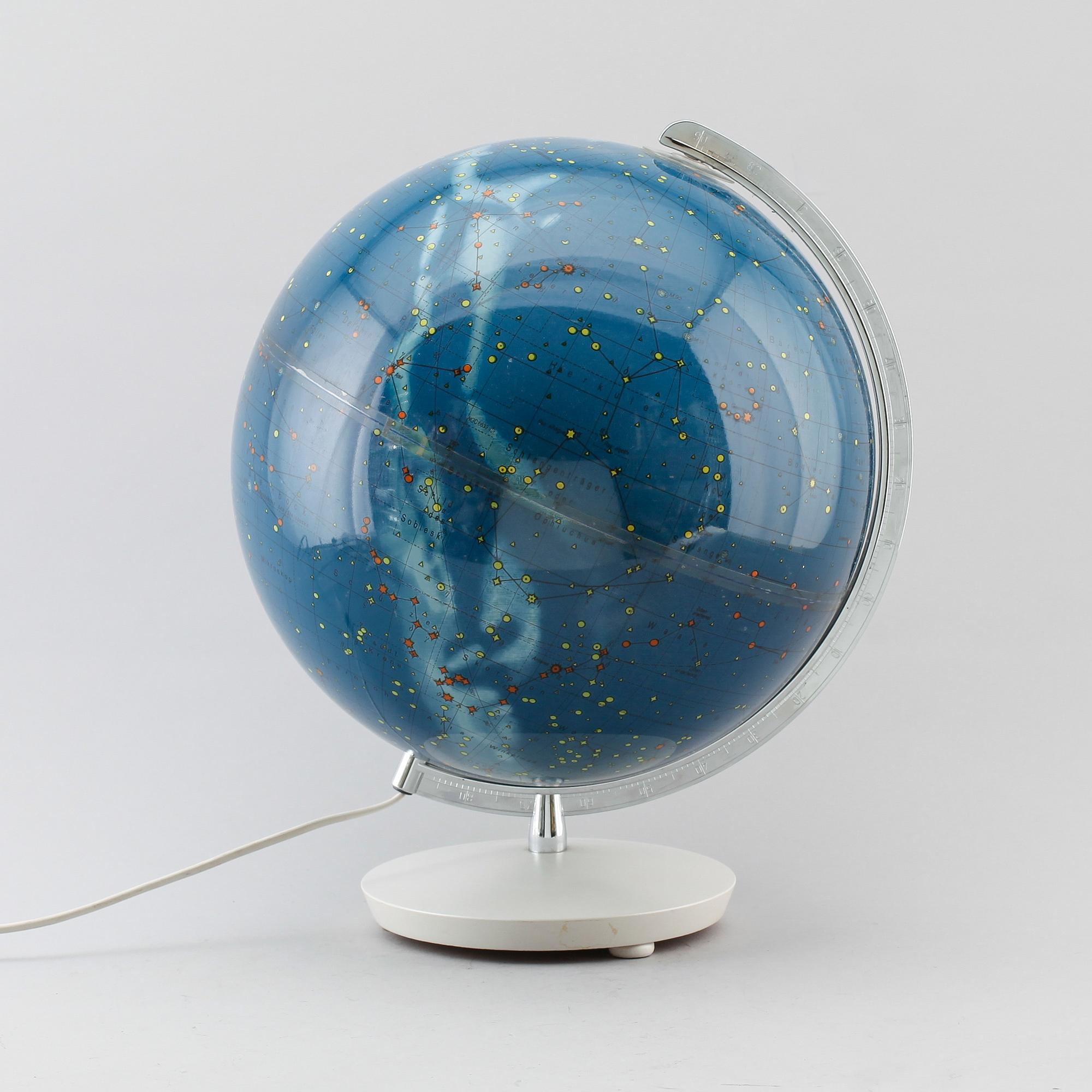 ASTRONOMISK GLOB, plast, typ 54, Columbus Jordglob, 1900-talets andra hälft.