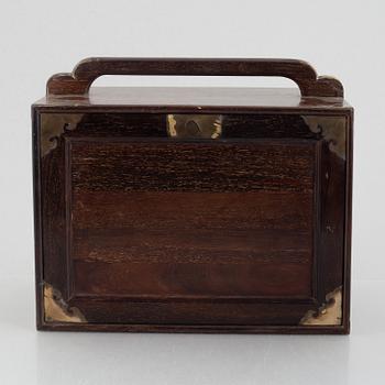 A Chinese hardwood box, 20th century.