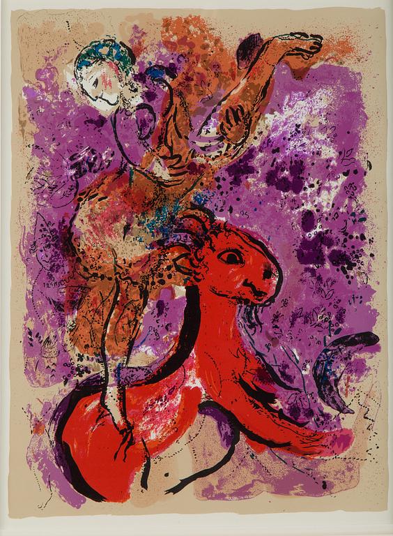 MARC CHAGALL, efter, 1957, färglitografisk affisch.