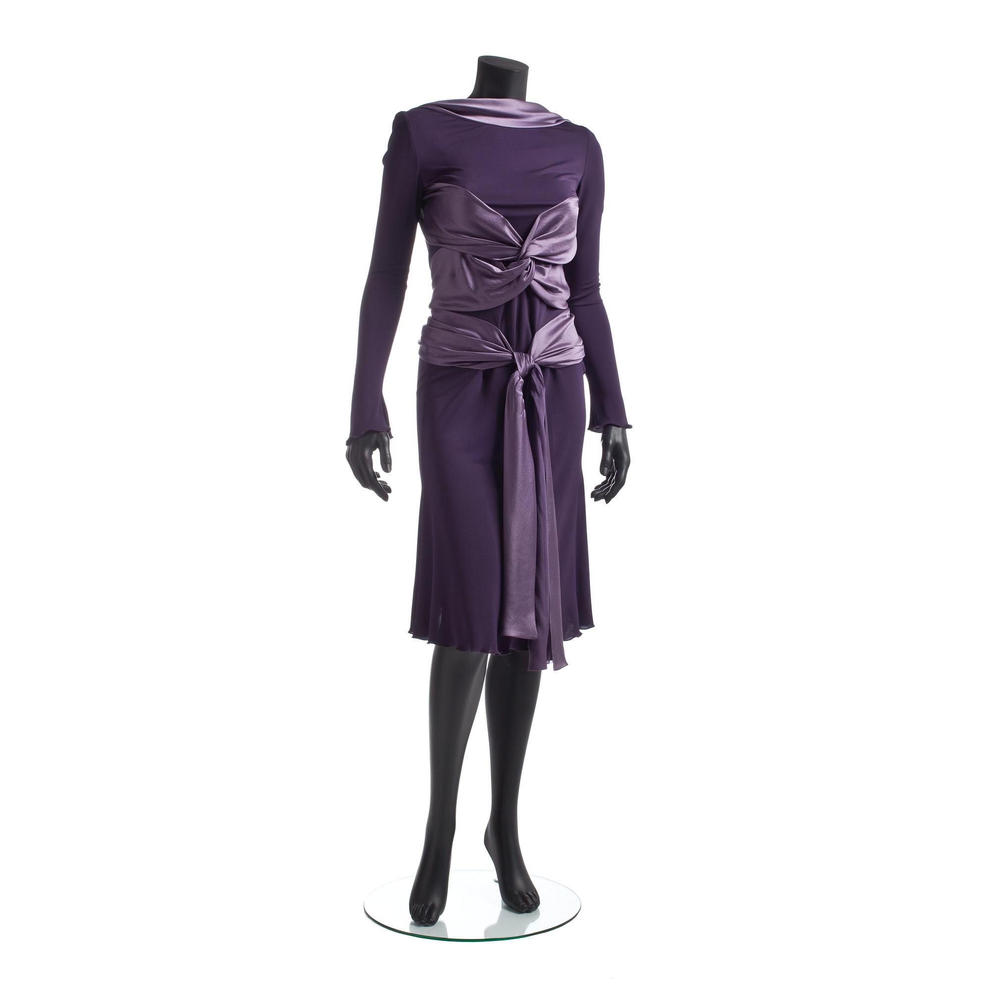 ALEXANDER MCQUEEN, a purple silk blend dress.