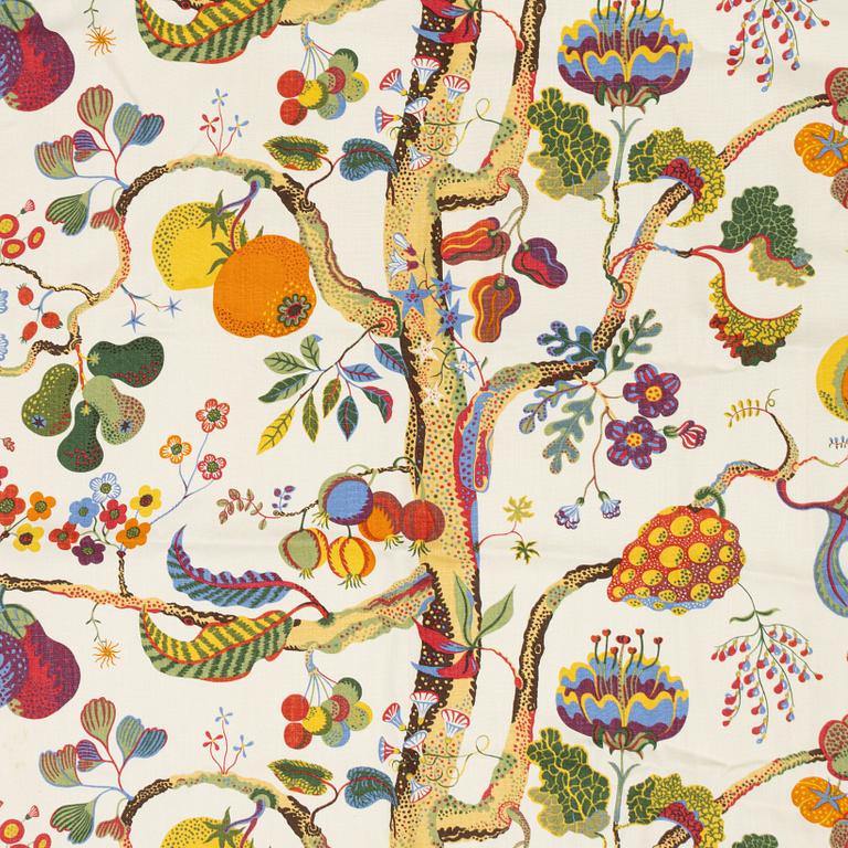 Josef Frank, gardiner, ett par, "Vegetable Tree", Firma Svenskt Tenn.