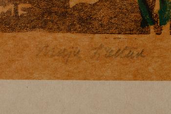 KERSTIN MARIA (MAJA) FJAESTAD, 2 st, träsnitt, signerade.