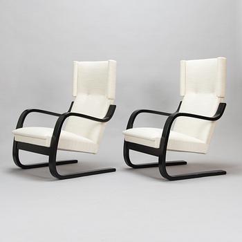 Alvar Aalto, A pair of mid-20th century '34/401' armchairs for  O.Y. Huonekalu- ja Rakennustyötehdas A.B. Finland.