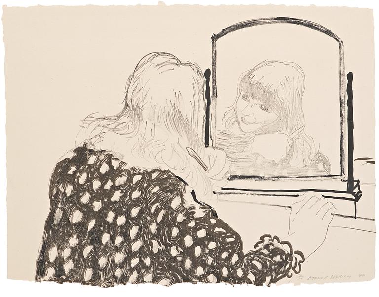 David Hockney, "Ann combing her Hair".
