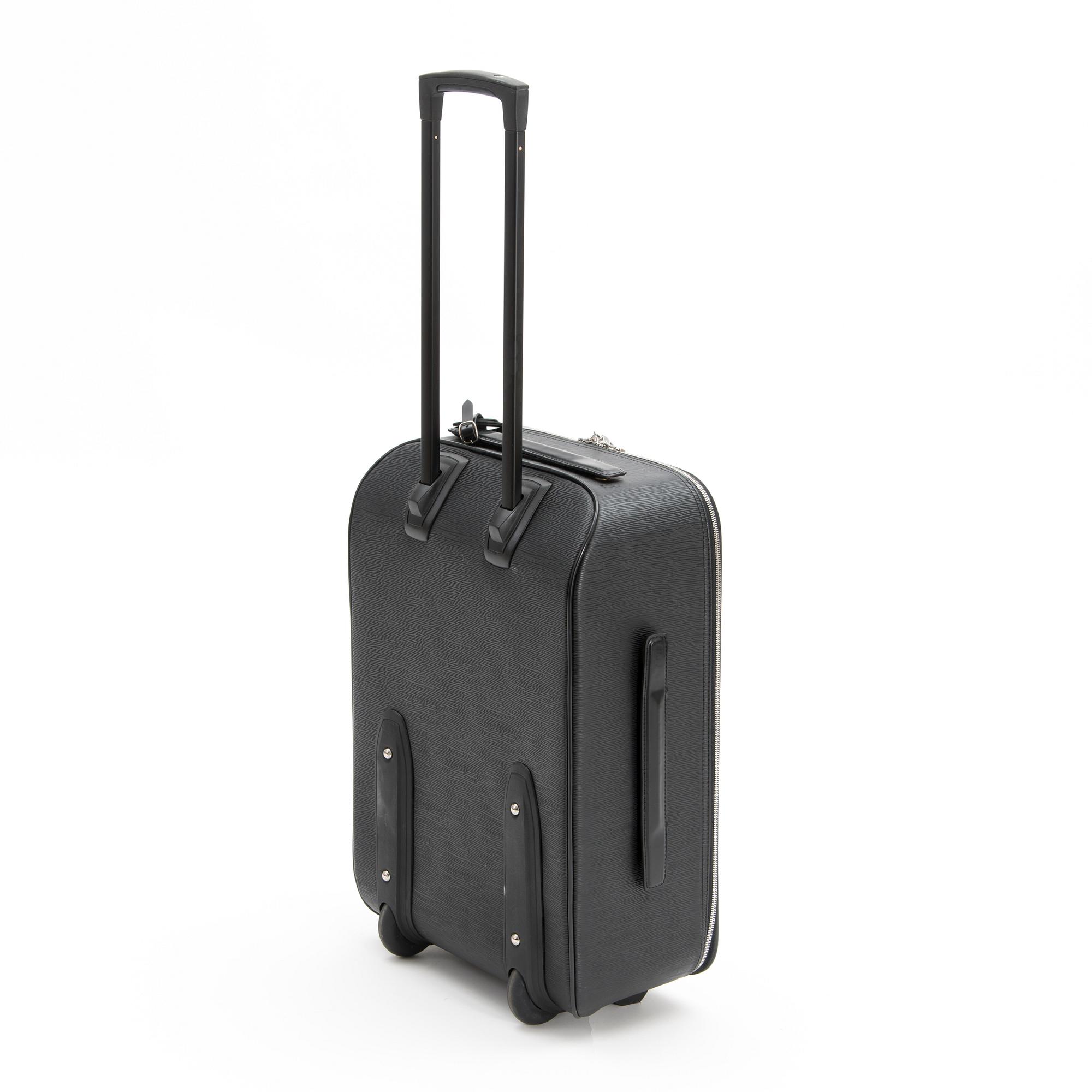 A black Epi Leather Pégase 55 Suitcase.