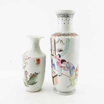 Vases 2 pcs China 20th century porcelain.