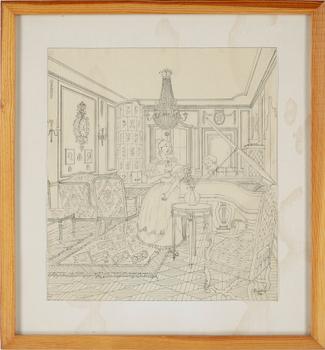 RUDOLF CARLBORG, 9 st, tuschteckningar, sign.