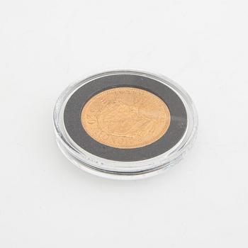 Gold coin Sweden, Oscar II 20 kr, 1884.