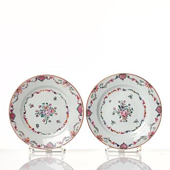 A set of 19 famille rose dishes, Qing dynasty, Qianlong (1736-95).