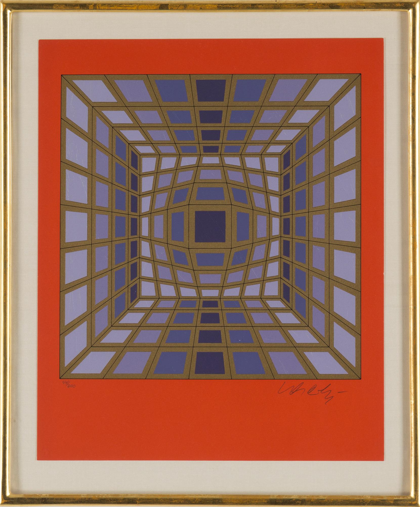 VICTOR VASARELY, serigraphy, signed and numbered 44/200.
