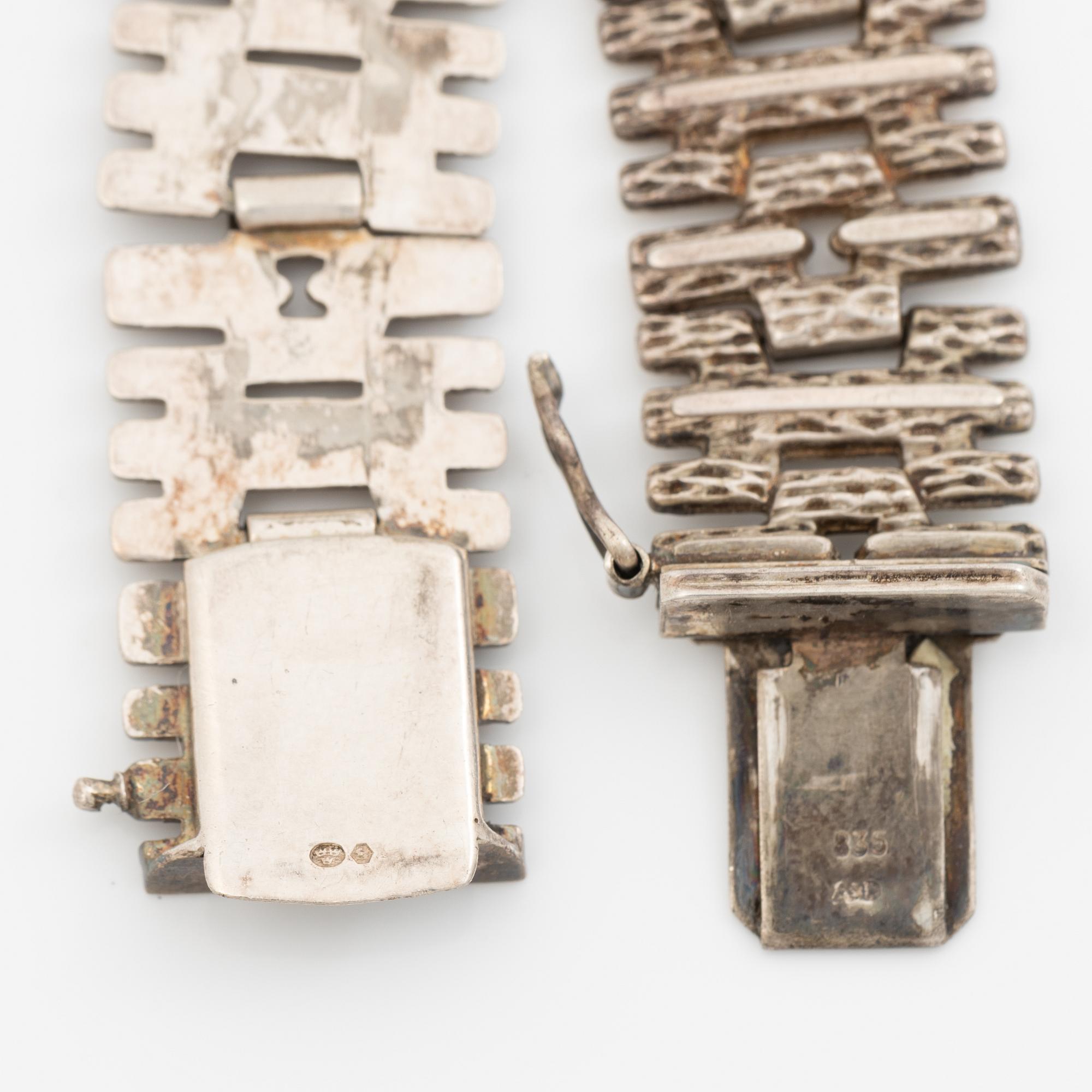 Silver bracelet.