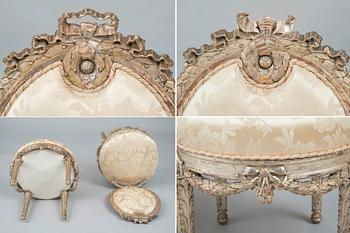 A RUSSIAN IMPERIAL FURNITURE SET, 6 PIECES.