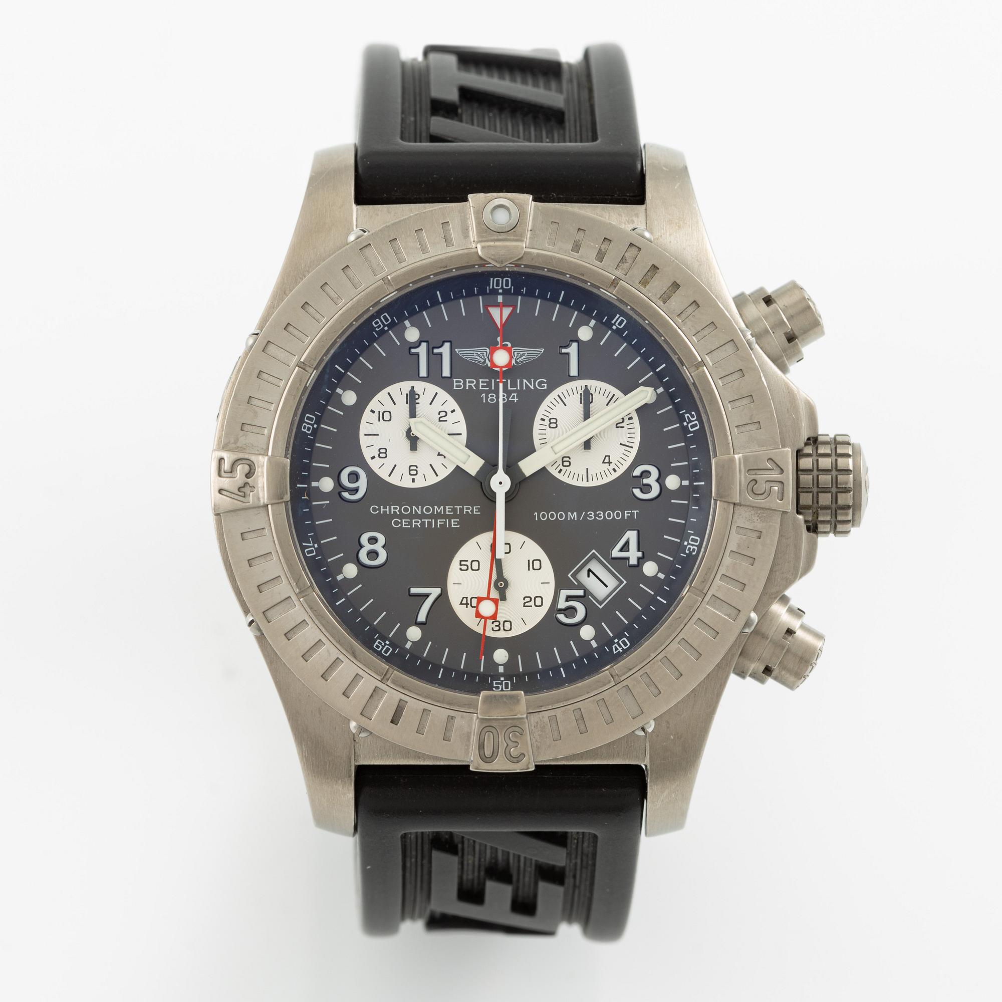 Breitling, Chrono Avenger M1, chronograph, wristwatch, 44 mm.