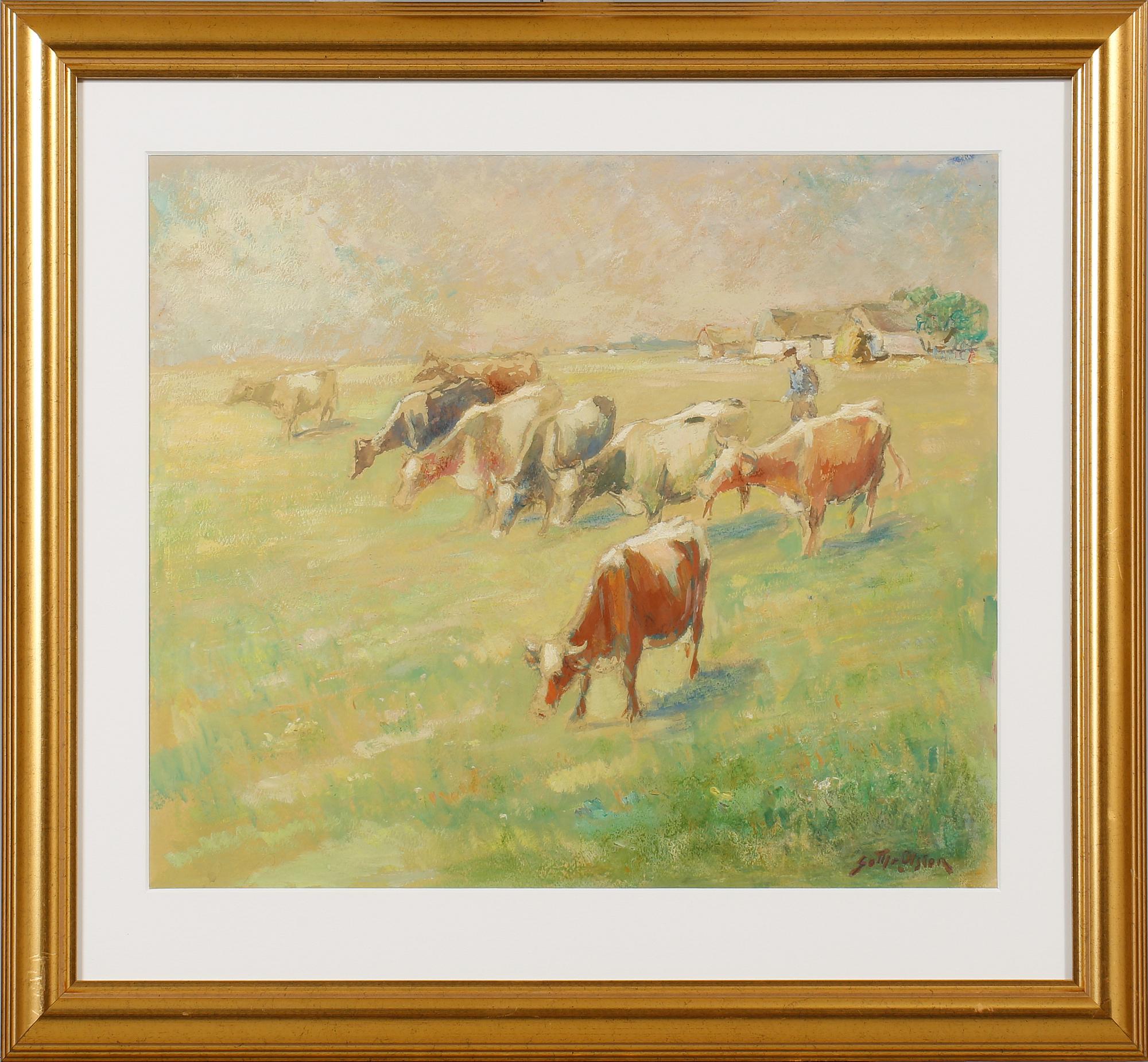 GOTTFRID OLSSON, guache, signerad.