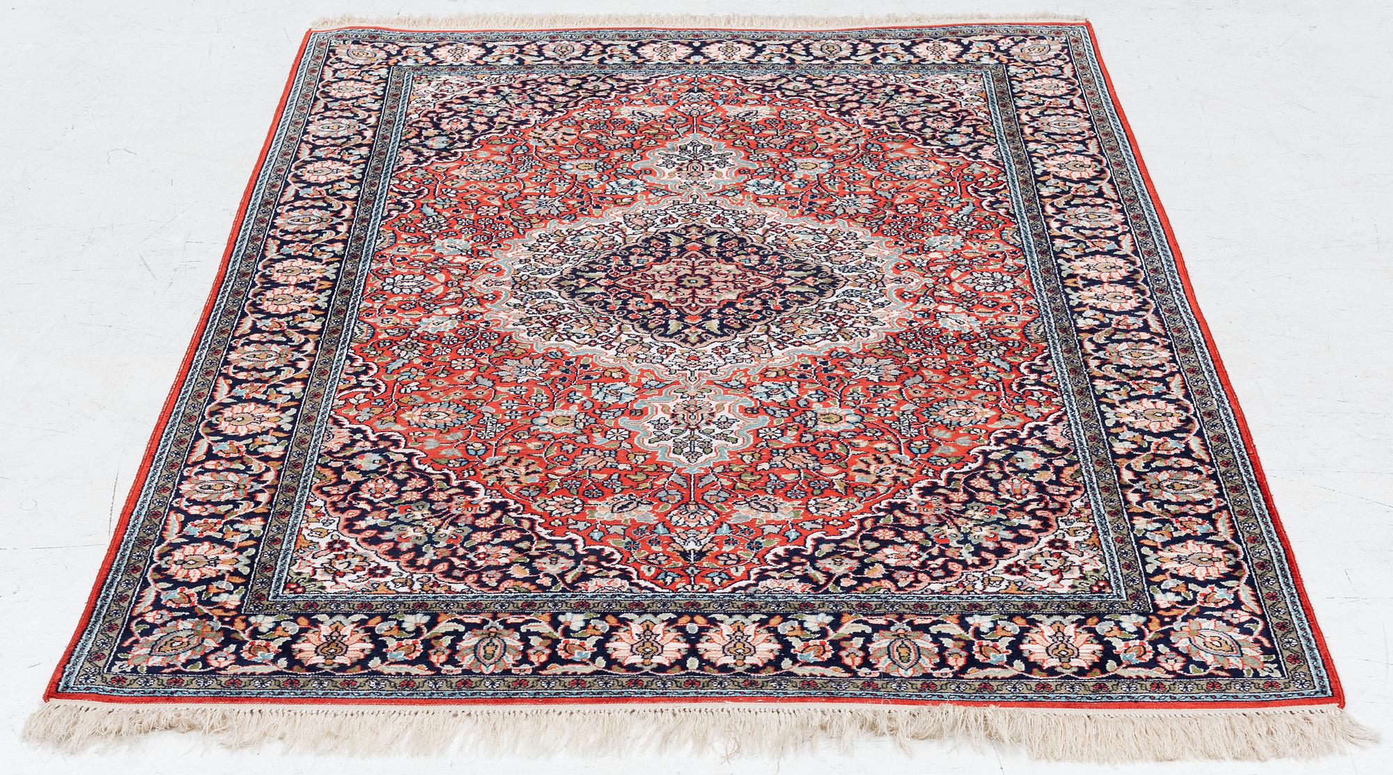 Carpet, silk Ghom,  179 x 122 cm.