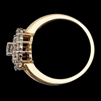 RING, 14 k guld, briljanter tot 1.26 ct.