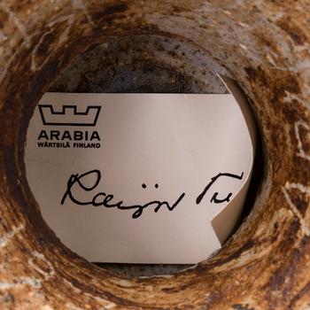 RAIJA TUUMI, A ceramic bowl, signed RT ARabia 1970.