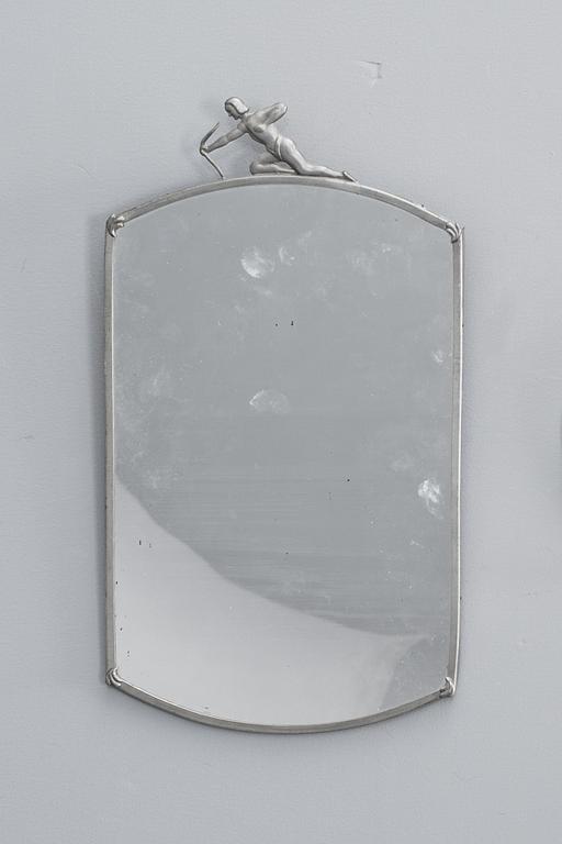 SPEGEL och SPEGELLAMPETTER, ett par, art deco, tenn.