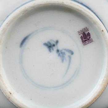 FAT, 2 st samt SKÅL, porslin, Kina, sannolikt 1800-tal.