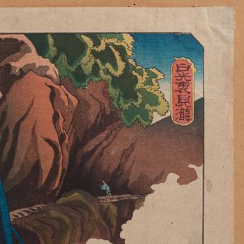 Utagawa Kuniyoshi, A colour woodblock print by Utagawa Ichiyusai Kuniyoshi (1798-1861), after, Japan, 20th century.