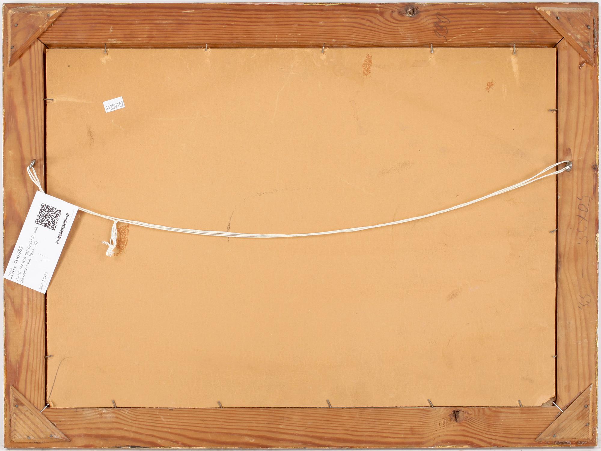 KARL MARIA SCHUSTER, olja på pappannå, 1924.