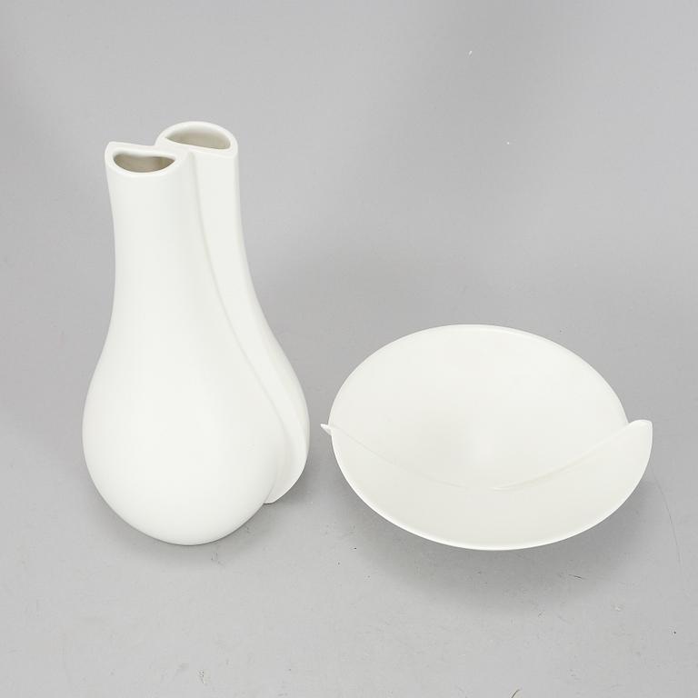 WILHELM KÅGE, a stoneware 'Surrea' vase and bowl from Gustavsberg.