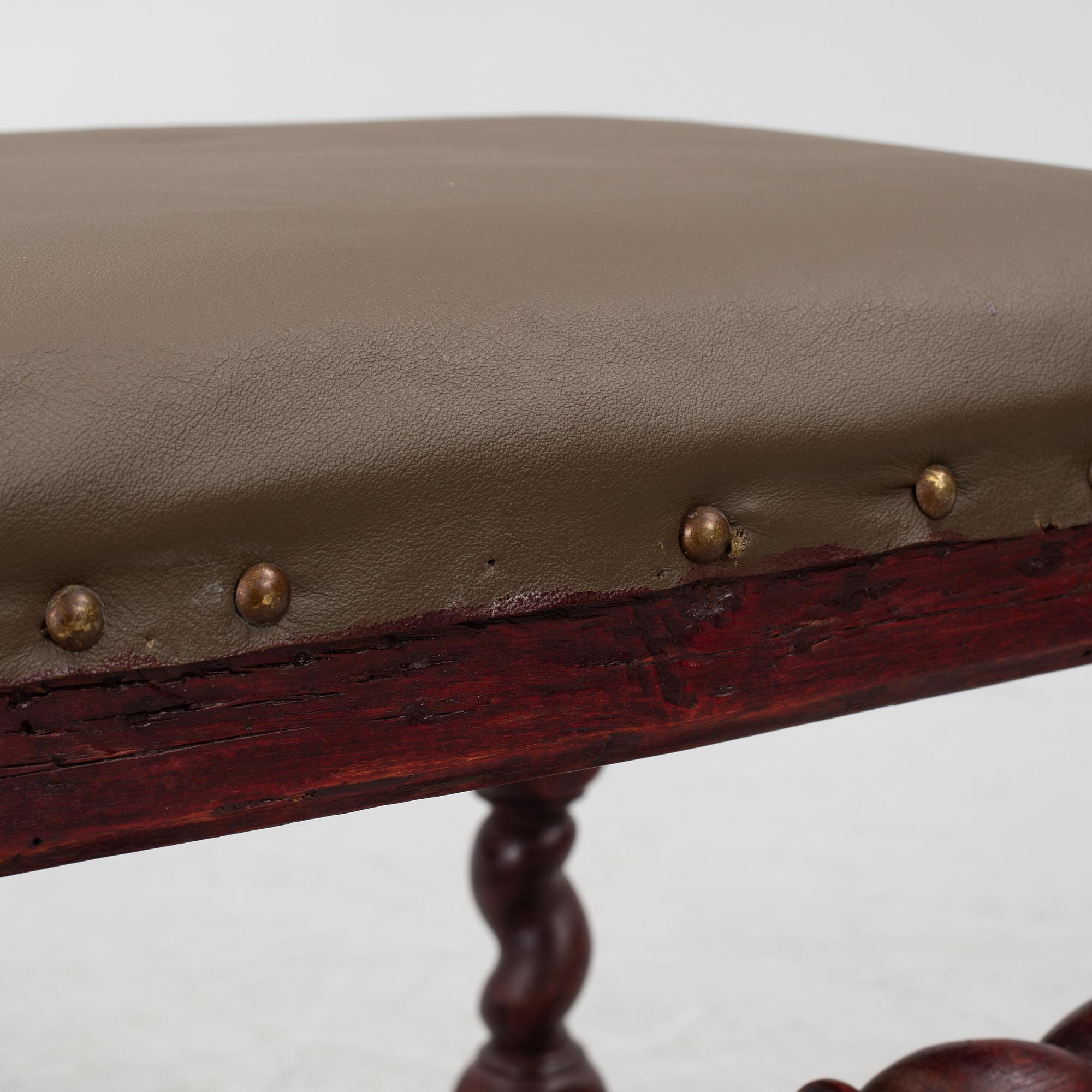 A late-Baroque stool, Sweden, first half of the 18th century.