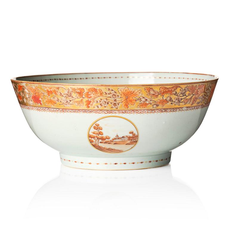 A 'European Subject' punch bowl, Qing dynasty, Jiaqing (1796-1820).