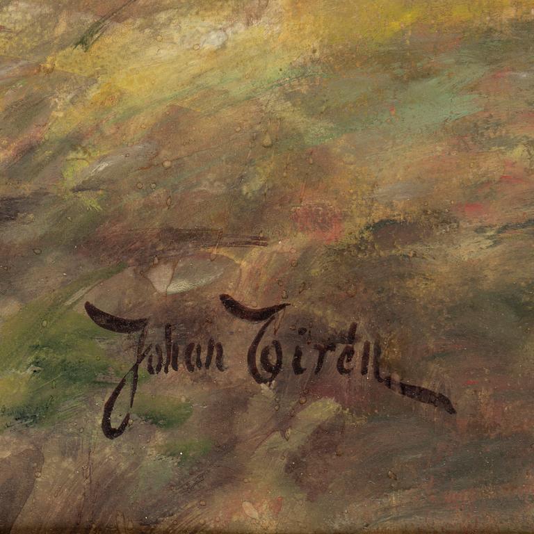 JOHAN TIRÉN, watercolour and gouache on canvas, signed Johan Tirén.