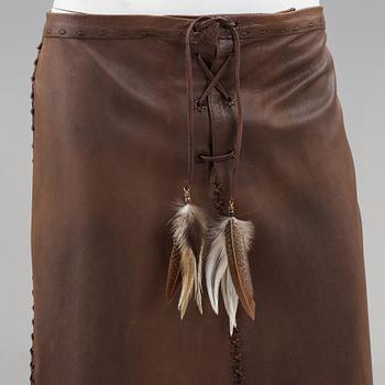 A indianinspirered leather skirt by Ralph Lauren.