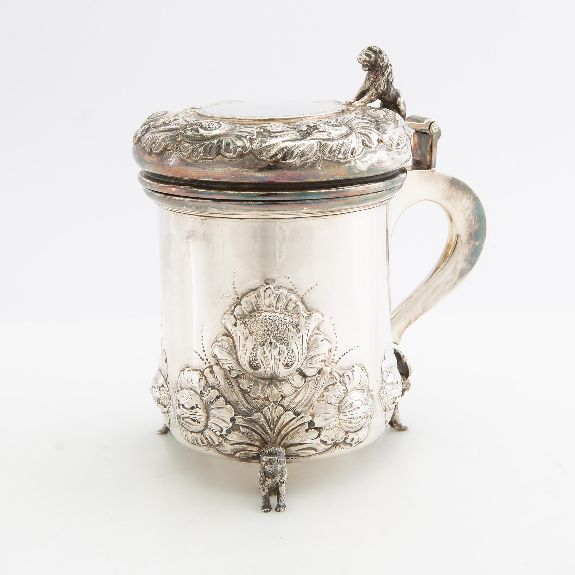 Preben Salomonsen dryckesstop barock-stil sterlingsilver Ljungby Danmark (1964-2009).