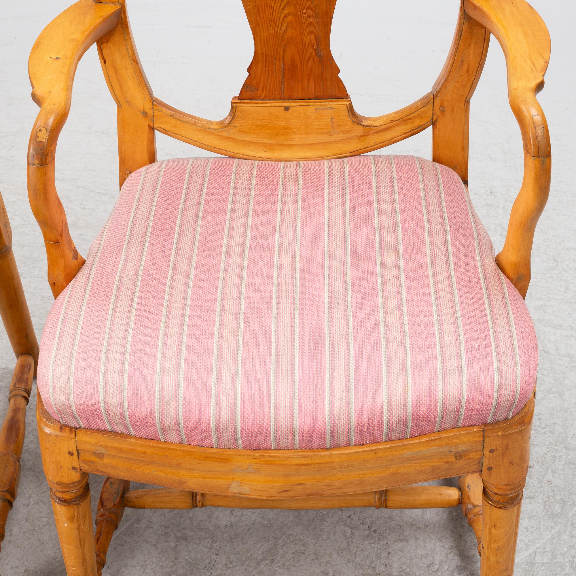 A pair of Gustavian chairs, circa 1800.