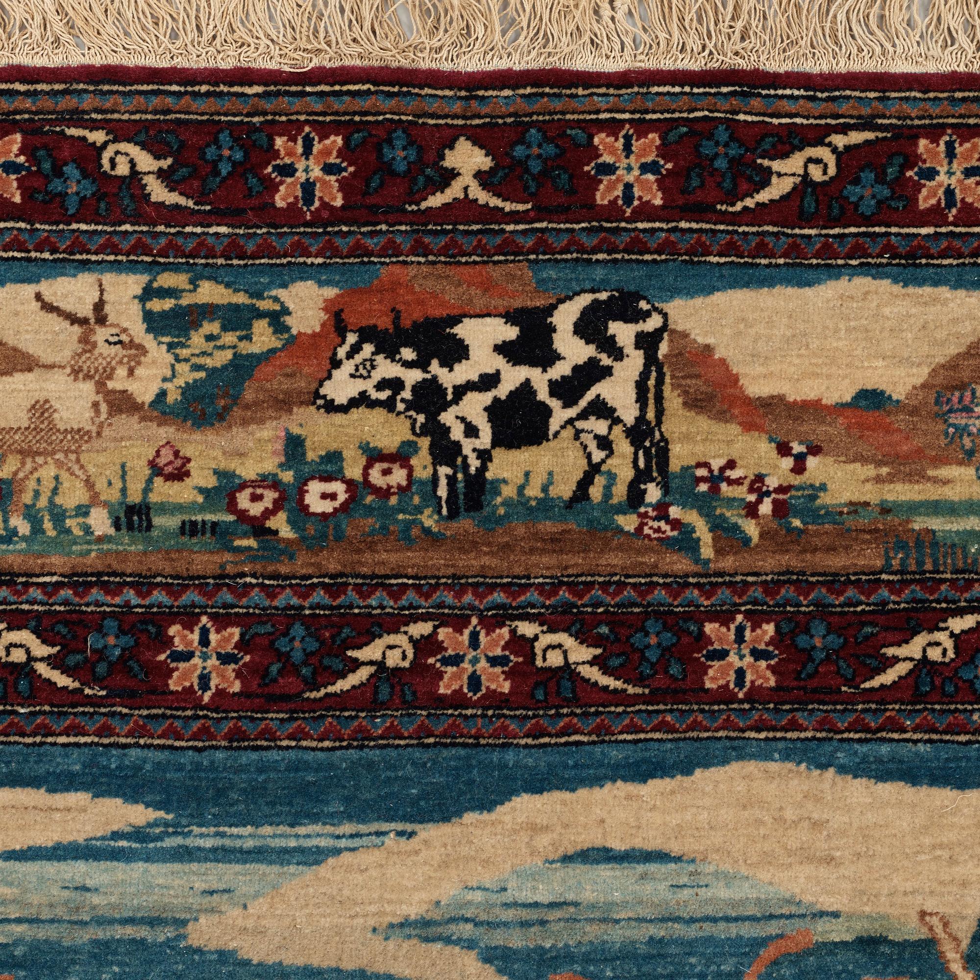 SEMIANTIK ISFAHAN FIGURAL. Möjligen Ahmad. 210 x 143,5 cm.
