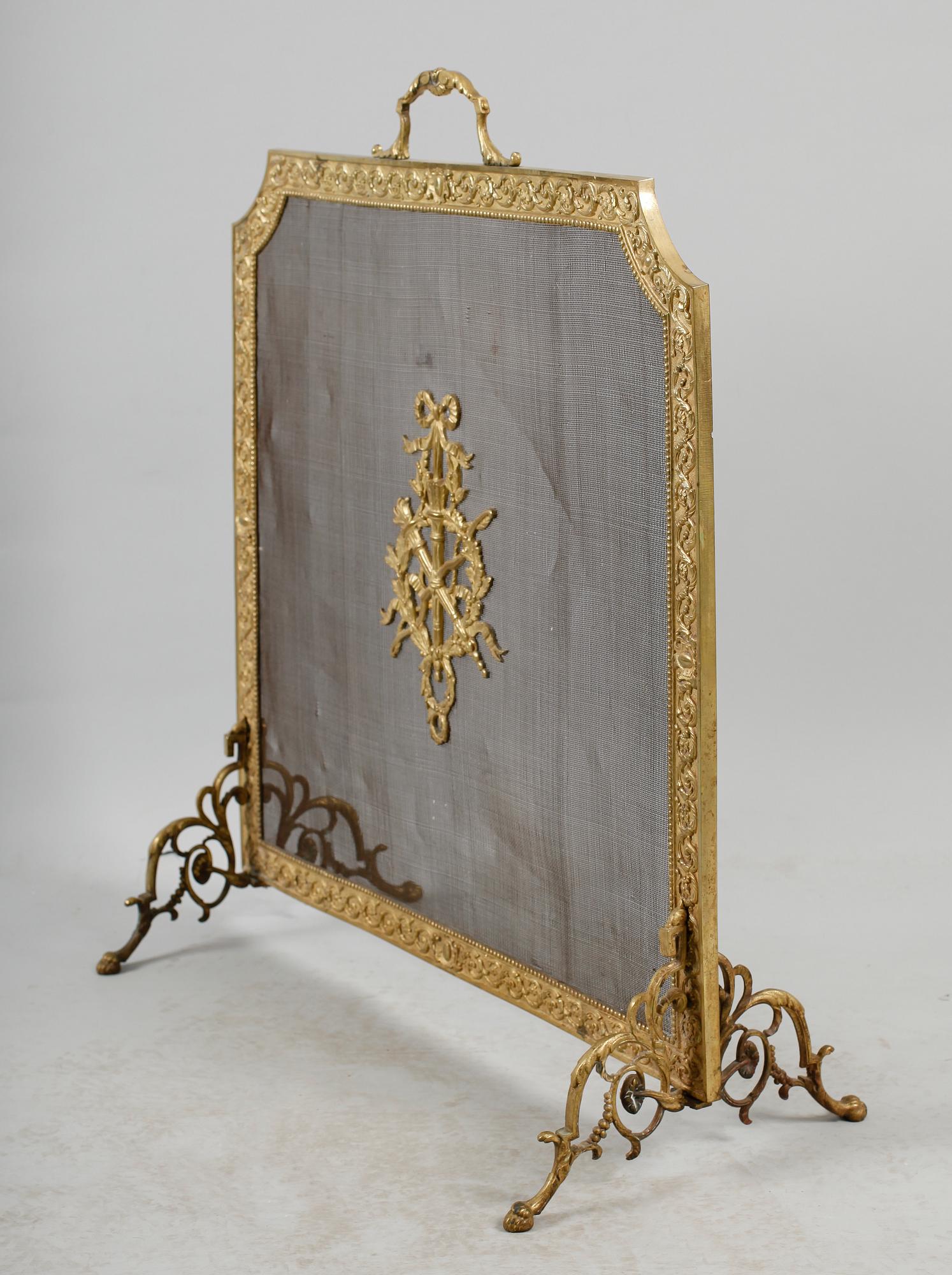 BRASSKÄRM, gustaviansk stil, 1900-tal.