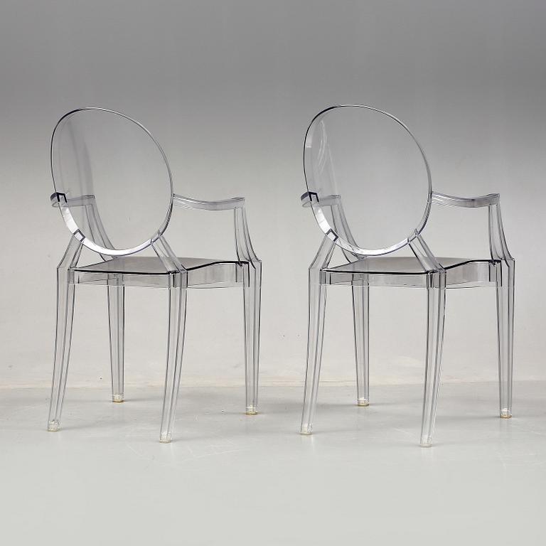 KARMSTOLAR, ett par, "Louis Ghost", Philippe Starck för Kartell.