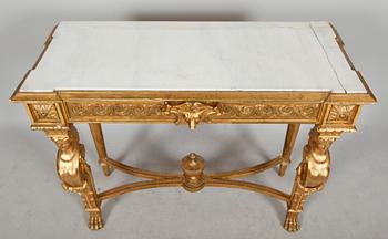SPEGEL MED KONSOLBORD, empirestil, 1800-/1900-tal.