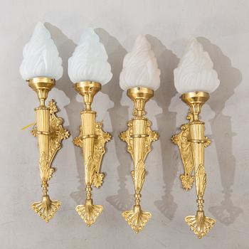 Wall sconces, 4 pcs, late 20th century.