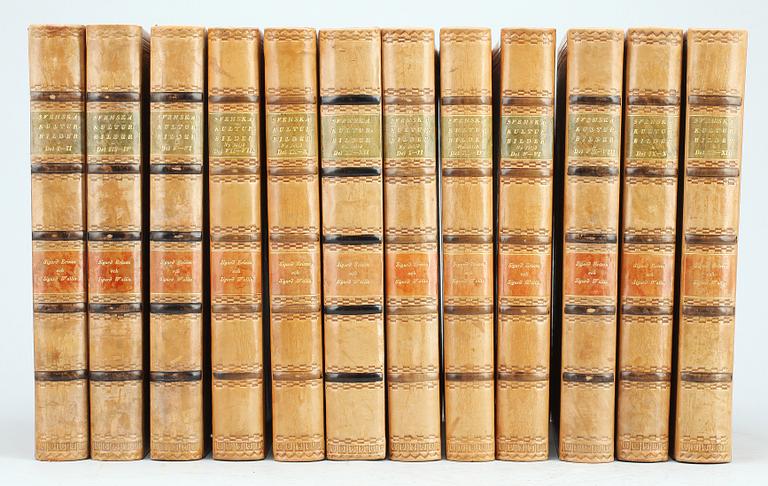 BOKVERK, 6+6 vol, "Svenska Kulturbilder" resp "Svenska kulturbilder Ny följd" av Sigurd Erixon o Sigurd Wallin, Stockholm 1929-38.