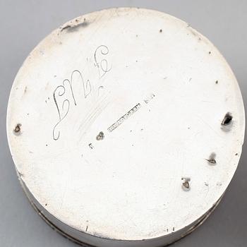 LOCKDOSOR, 2 st, silver, bl a Löfgren, 1846/1848. Vikt ca 144 gram.