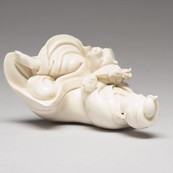 FIGURIN, blanc de chine. Qingdynastin, 1700-tal.