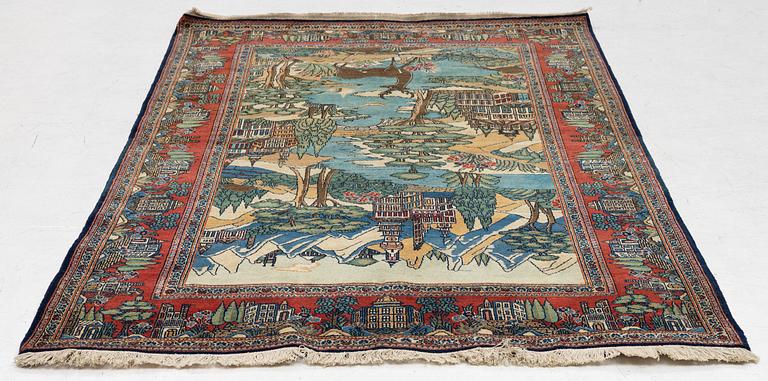 Matta, Keshan, figural. ca 216 x 130 cm,