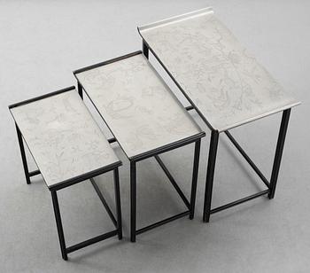 A Nils Fougstedt & Björn Trägårdh set of tables by Svenskt Tenn 1930.
