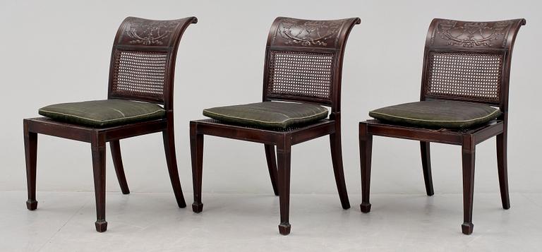 BORD samt STOLAR, 4 delar, troligen Nordiska Kompaniet, 1920-tal.