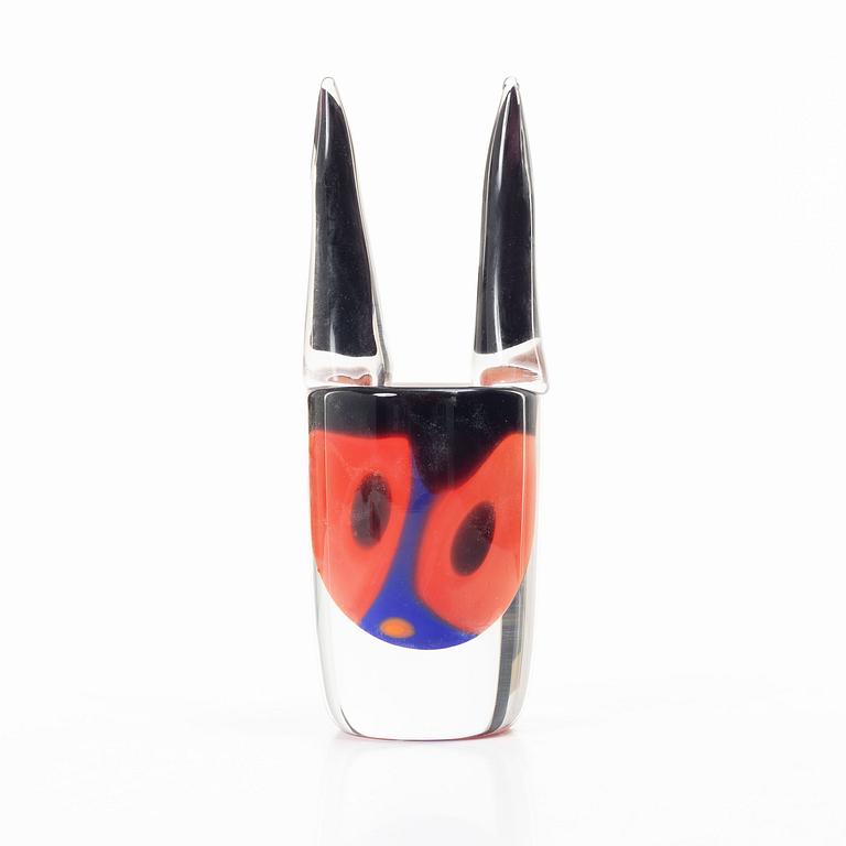 Erik Höglund, A glass vase / sculpture, signed EH 1991, Strömbergshyttan.