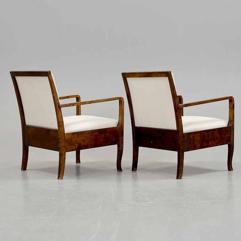 FÅTÖLJER, ett par, art deco, 192/30-tal.